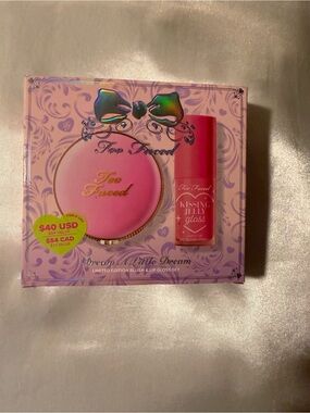 Too Faced Pink Blush & Kissing Jelly Gloss Set
